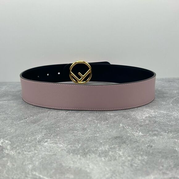 NWT Fendi Vitello Liberty F is Fendi Bi-Color Reversible Belt Black Pink Leather - Picture 11 of 15